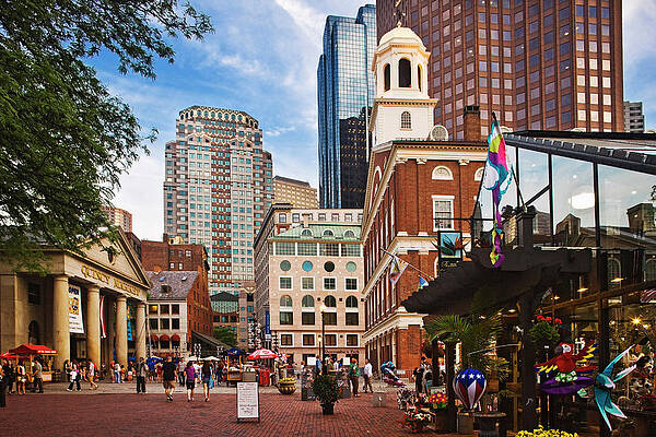 U S Wall Art featuring the digital art Quincy Market, Boston by Massimo Borchi