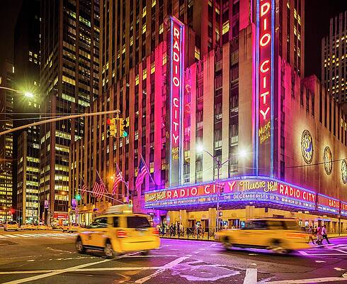 North America Wall Art featuring the digital art Radio City Music Hall, Nyc by Massimo Borchi