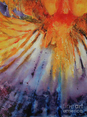 Flower Wall Art featuring the painting Rainbow Abstract Series 1 by Jane See