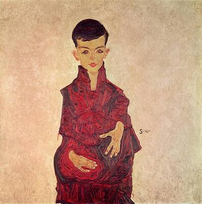 Expressionism Wall Art featuring the painting Rainerbub Portrait Of Herbert Rainer by Egon Schiele