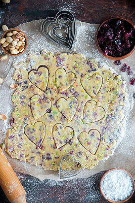 Raw Cookies With Cranberries And Pistachios Print