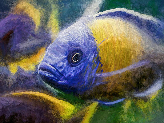 Wildlife Digital Art - Red Fin Borleyi Cichlid Paineted by Don Northup