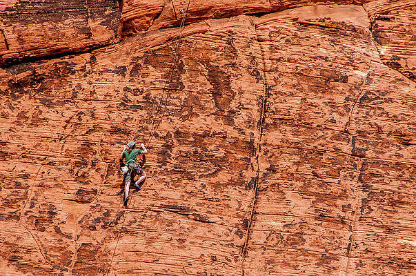 Wall Art featuring the photograph Red Rock Climber by Lloyd Gillies