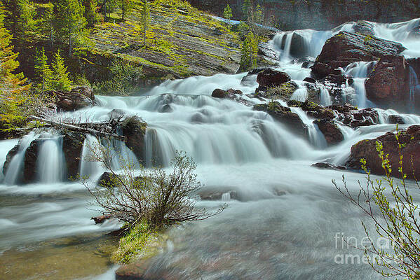 Wall Art featuring the photograph Red Rock Falls Base by Adam Jewell