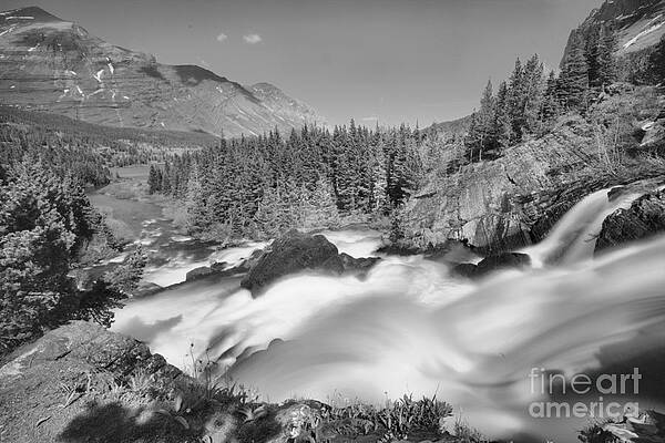 Wall Art featuring the photograph Red Rock Falls Spring Gusher Black And White by Adam Jewell