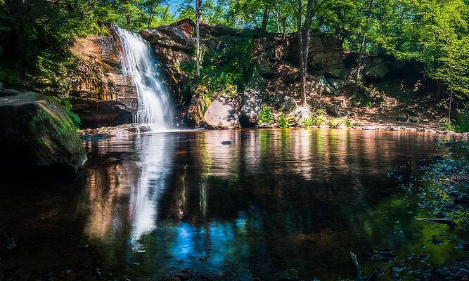 Michigan Wall Art featuring the photograph Reflecting Pool At Hungarian Falls by Owen Weber