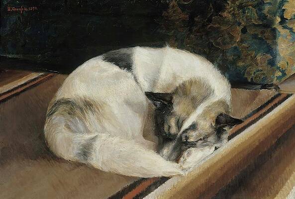 Dog Painting - Reposing Dog by Sigrid Granfelt