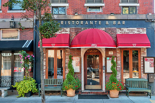 U S Wall Art featuring the digital art Restaurant, Hanover St, Boston, Ma by Laura Zeid
