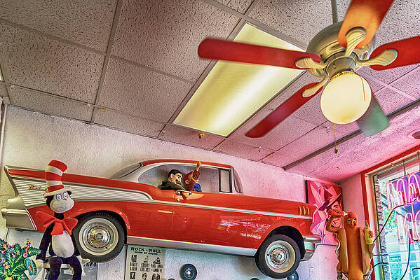 North America Wall Art featuring the digital art Retro Ice Cream Shop by Laura Zeid