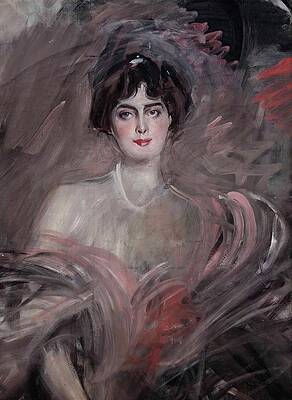 Gaze Painting - Ritratto Di Mademoiselle Emilienne Le Roy by Giovanni Boldini