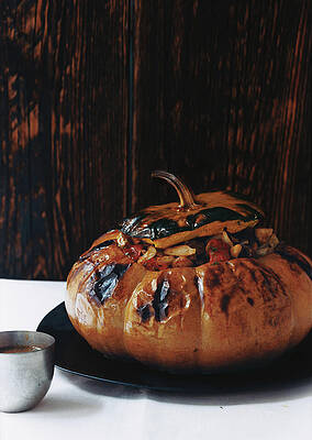 Halloween Wall Art featuring the photograph Roasted Stuffed Pumpkin by Romulo Yanes
