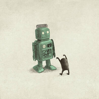 Retro Robot and Curious Creature Wall Art
