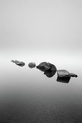 Minimalist Wall Art featuring the photograph Rocks In The Mist by Grant Glendinning