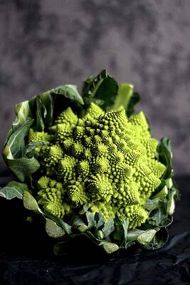 Romanesco Broccoli On A Dark Surface Print