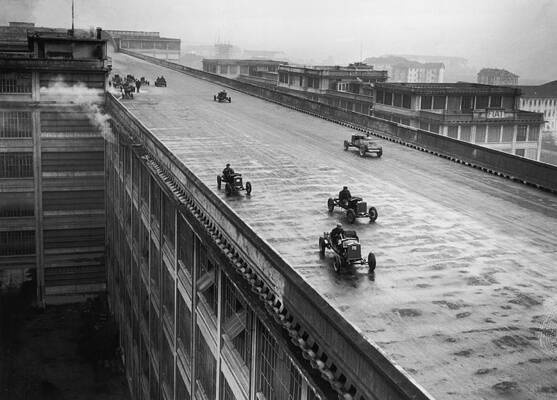 Vintage Rooftop Car Test Track Wall Art