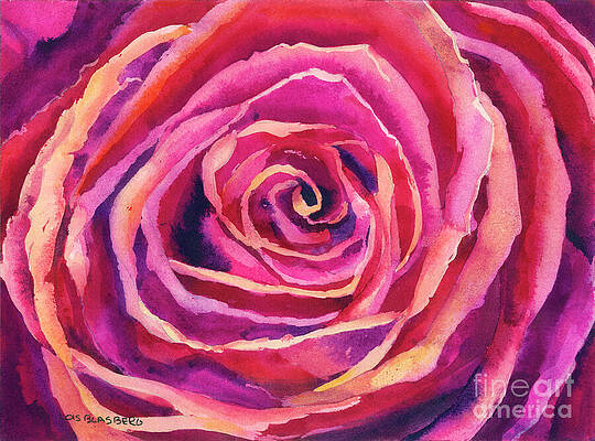 Wall Art featuring the painting Faded Rose by Lois Blasberg