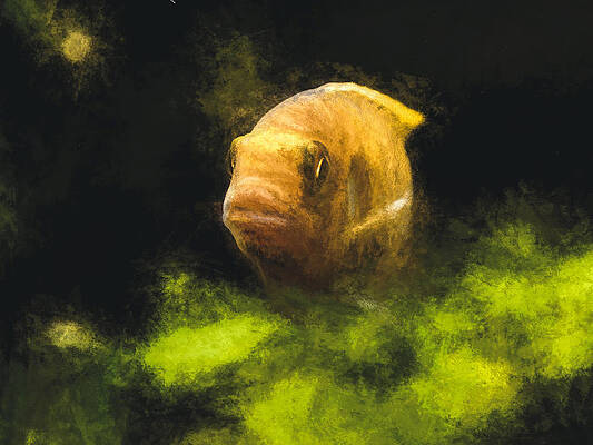 Wildlife Digital Art - Rusty Cichlid Chalk by Don Northup