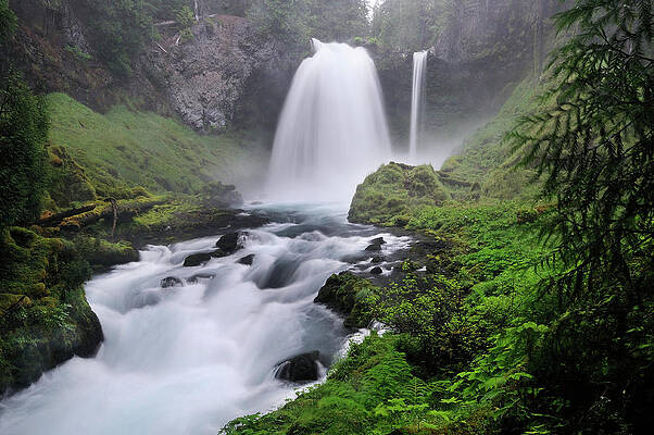 Nature Wall Art featuring the digital art Sahalie Waterfall, Mckenzie River, Or by Heeb Photos