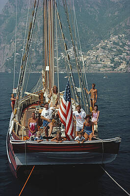 Group Enjoying Sailing Trip in Italy Wall Art