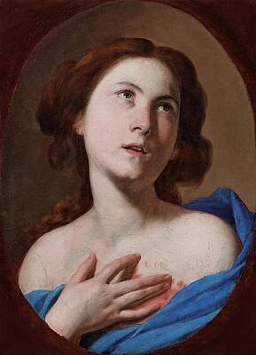 Gaze Painting - Saint Agatha by Massimo Stanzione