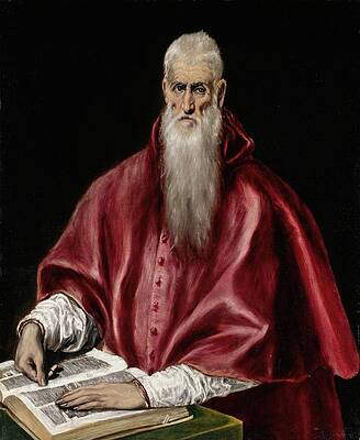 Religion Wall Art featuring the painting Saint Jerome As Scholar by El Greco (domenikos Theotokopoulos)
