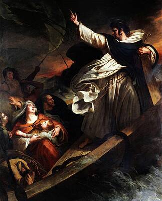 Saint Thomas Aquinas Preaching in Storm Wall Art