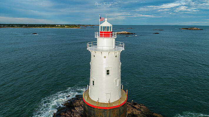 Seascape Photograph - Sakonnet Light by Veterans Aerial Media LLC