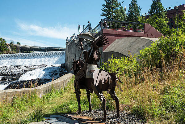 Washington Photograph - Salmon Chief At Spokane Lower Falls by Tom Cochran