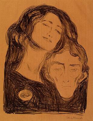 Monochrome Wall Art featuring the drawing Salome by Edvard Munch