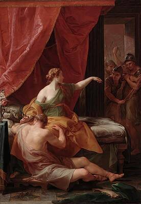 Pompeo Batoni Painting - Samson And Delilah by Pompeo Batoni