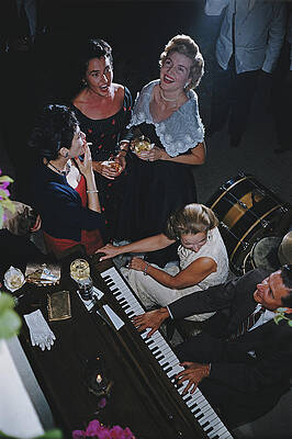 Elegant Gathering at the Piano Wall Art