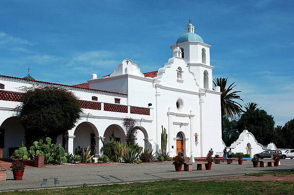 North America Wall Art featuring the digital art San Diego Mission by Heeb Photos
