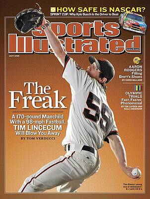 Tim Lincecum Pitches on Sports Illustrated Photograph