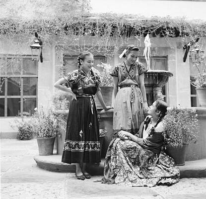 Three Women in Traditional Dress Wall Art