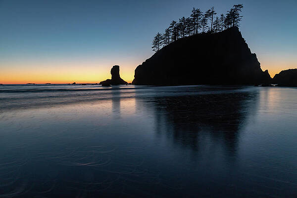 Sky Photograph - Sea Stack Silhouette by Ed Clark