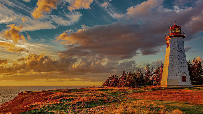 Sunset Photograph - Seacow Head Lighthouse At Sunset by Marcy Wielfaert