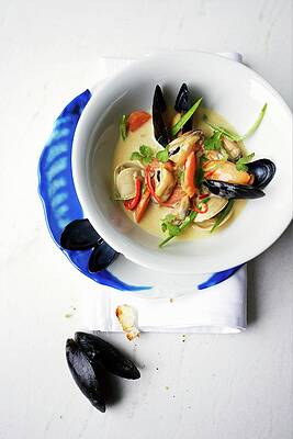 Seafood Broth With Mussels And Venus Clams Print