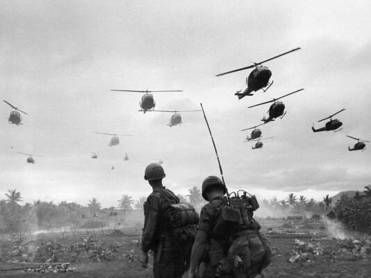 Helicopters in Vietnam War Wall Art