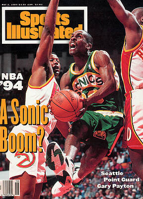 Gary Payton in Action on Sports Illustrated Wall Art