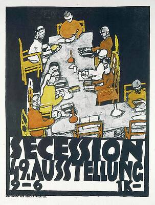 Expressionism Wall Art featuring the painting Secession. 49 Ausstellung by Egon Schiele