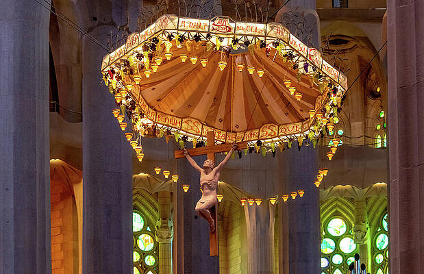 Wall Art featuring the photograph Segrada Familia Altar Piece by Marcy Wielfaert