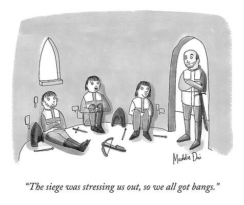 Battle Wall Art featuring the drawing Siege Stress by Maddie Dai