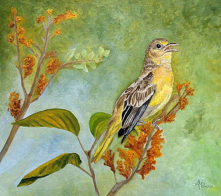 Wall Art featuring the painting Singing Your Heart Out by Angeles M Pomata