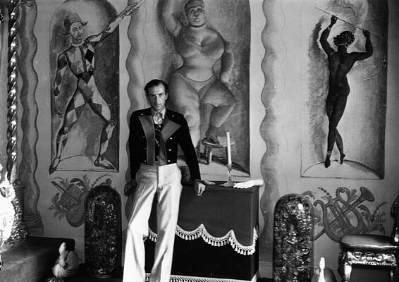 Man in Front of Mural Art Wall Art
