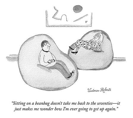 Sitting Drawing - Sitting On A Beanbag by Victoria Roberts