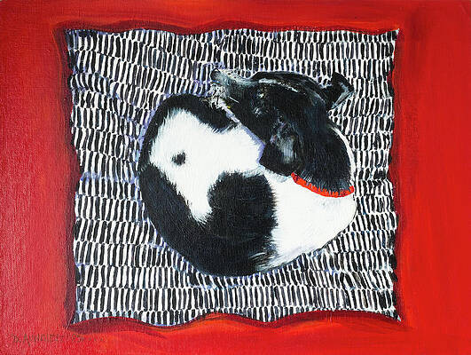 Wall Art featuring the painting Small Dog Or Large Cushion? by Seeables Visual Arts