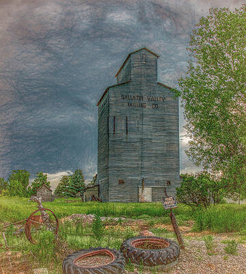Country Photograph - Small Town West, Painterly by Marcy Wielfaert