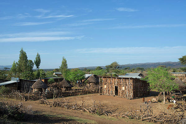 Small Digital Art - Small Village Near Konso In Ethiopia by Sean Caffrey
