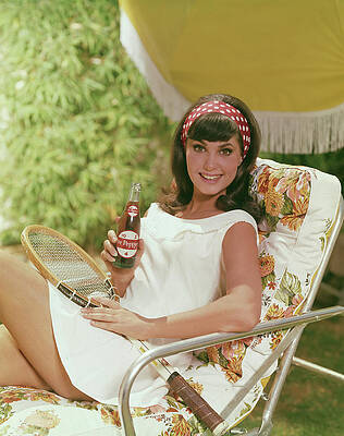 Woman Relaxing with Dr Pepper Wall Art