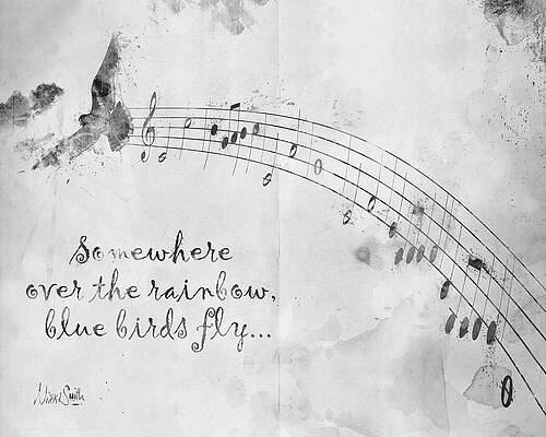 Musical Notes with Inspiring Quote Digital Art
